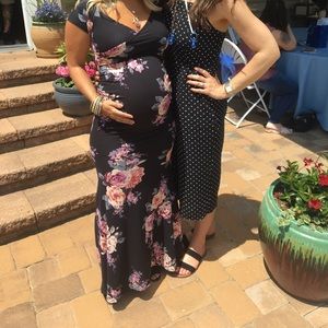 PinkBlush Floral Off Shoulder Maternity Dress